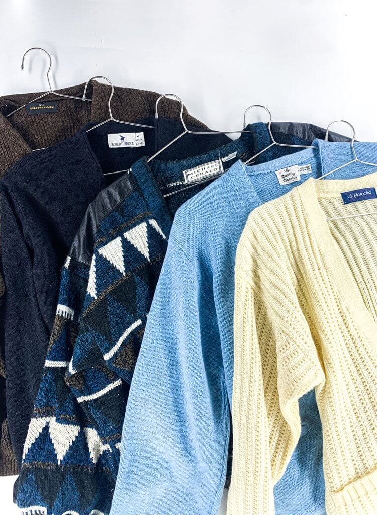 Vintage Men's Cardigan Sweater Mix of 10