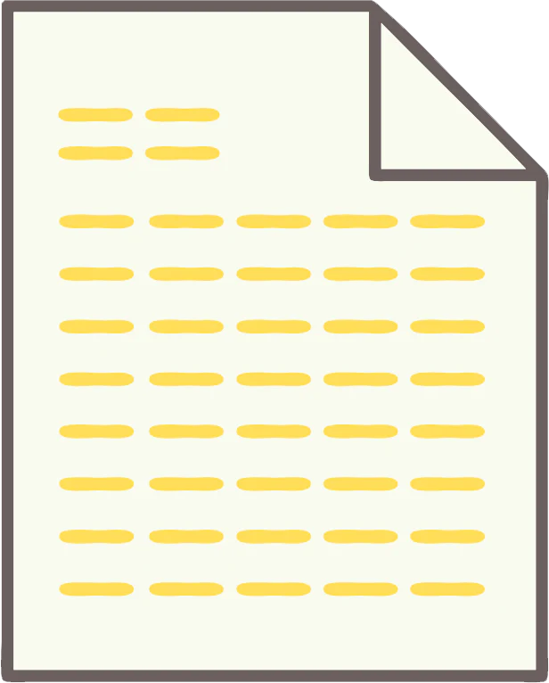 Icon of a sheet of paper with yellow checkboxes