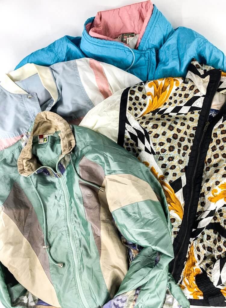 80's Lightweight Colorful Jackets Mix Of 10 - LA Vintage