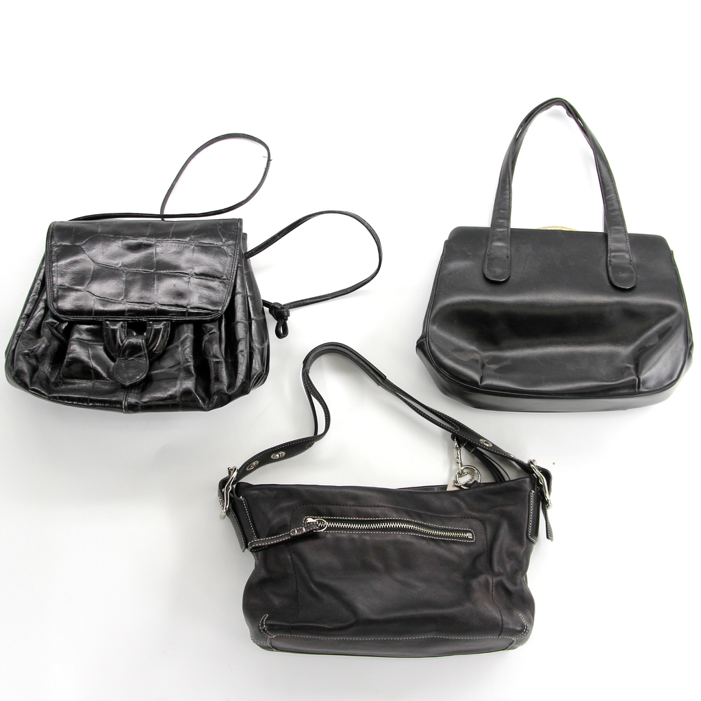 black leather bags